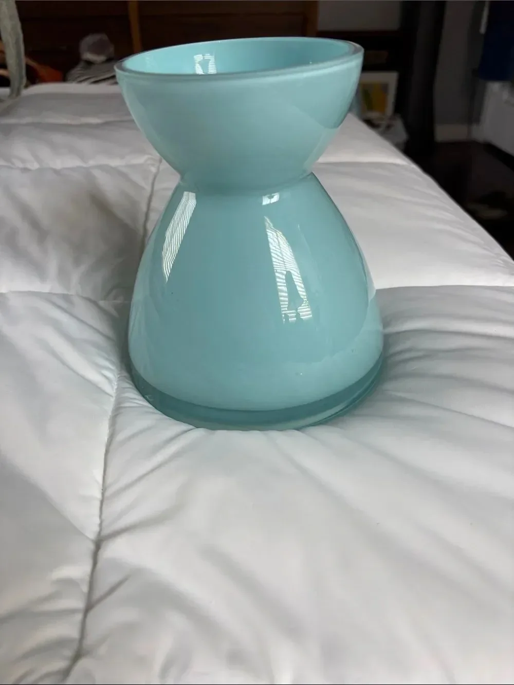 Crate & Barrel Zest Glass 6” Vase Blue